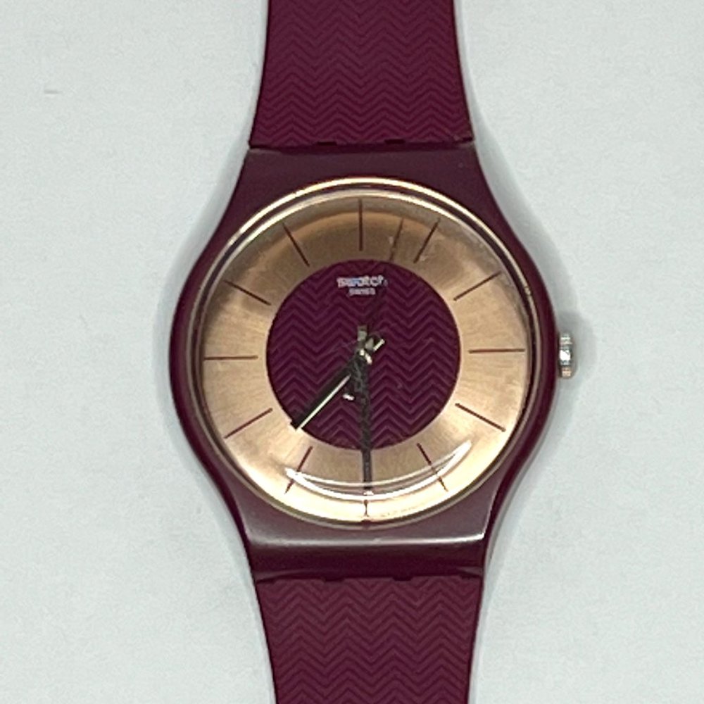 Swatch Bord D'eau Maroon and Gold Watch